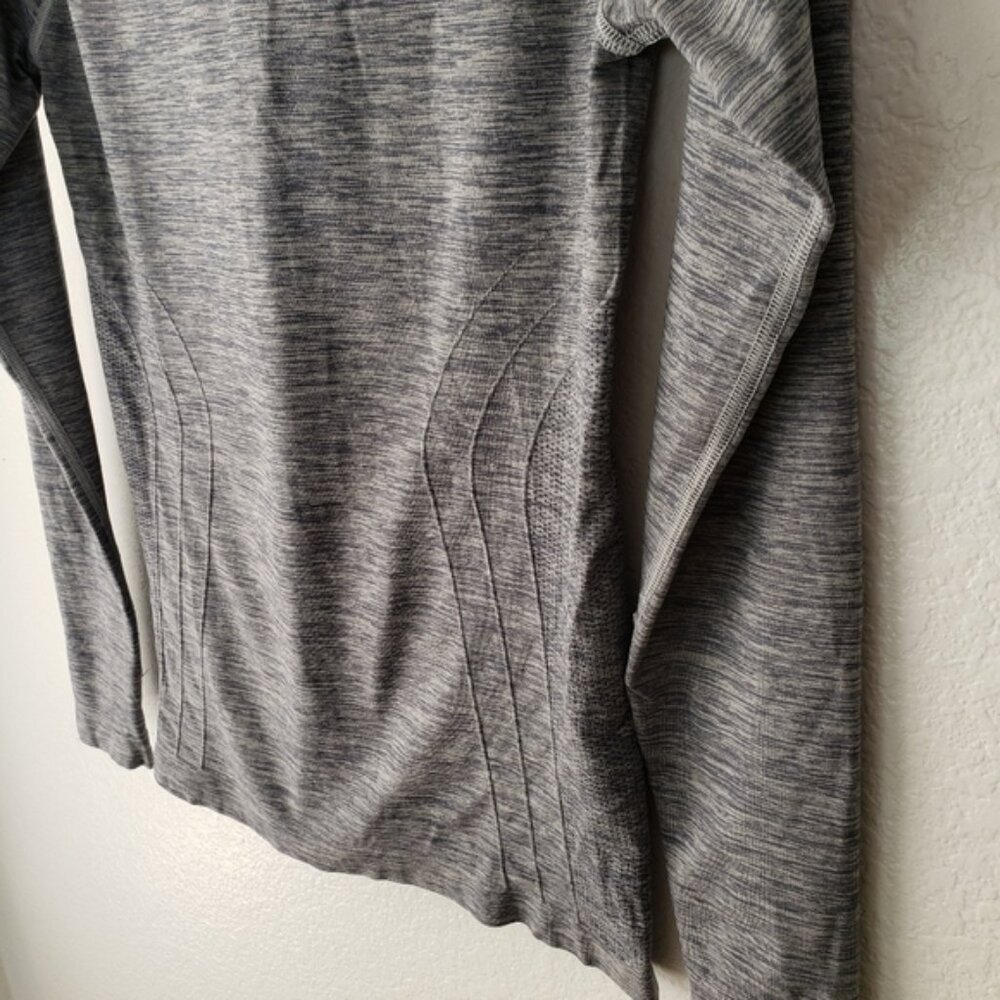 Alphalete Long Sleeve Seamless 1/4 Zip Top Heathered Gray size S Athleisure Gym - Picture 11 of 12